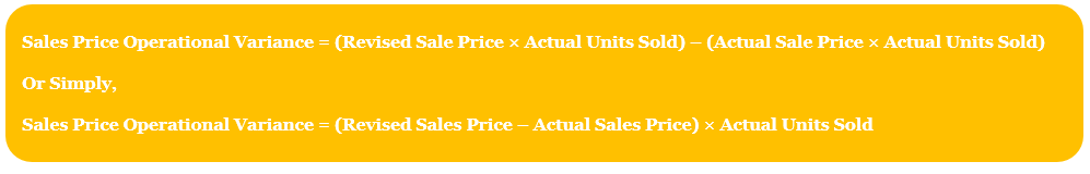 Sales Price Operational Variance Formula