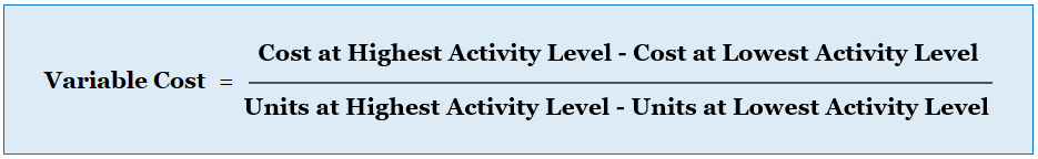 Variable Cost Formula under High Low Method