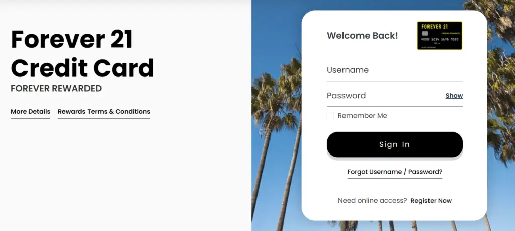 Forever 21 Credit Card Login