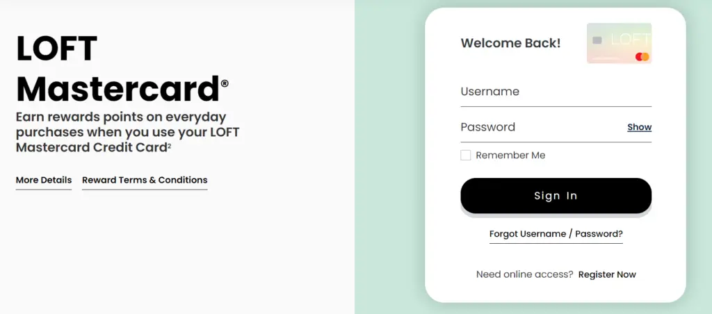 Loft Mastercard Login