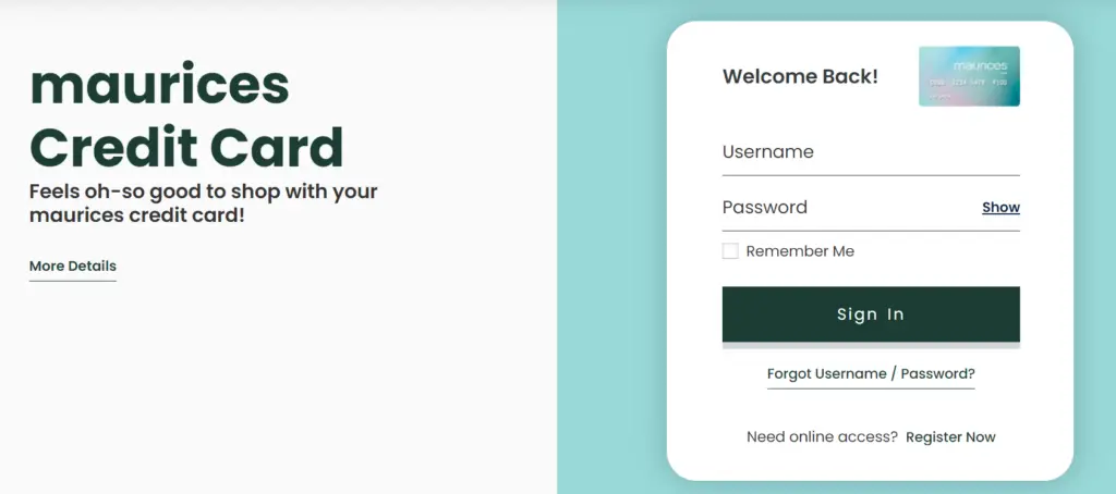 Maurices Credit Card Login