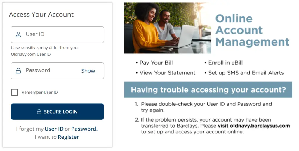 OLD NAVY Credit Card Login